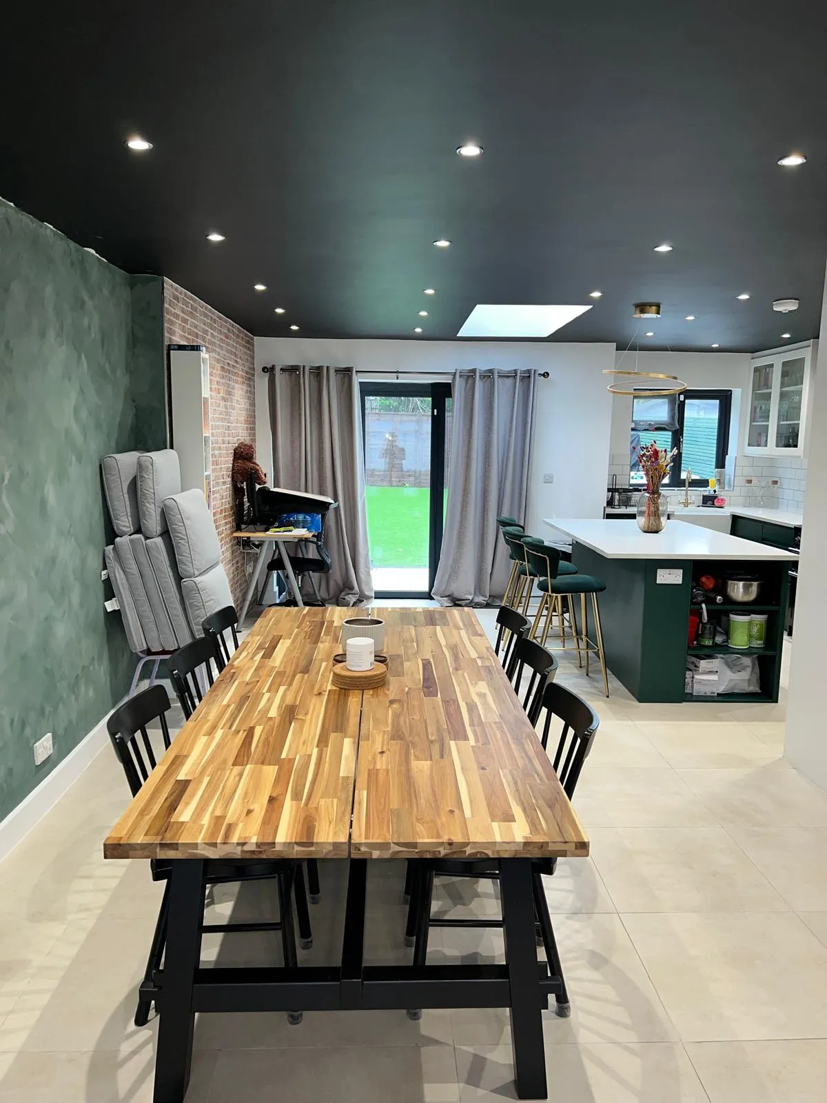 Tidy dining area with clean flooring